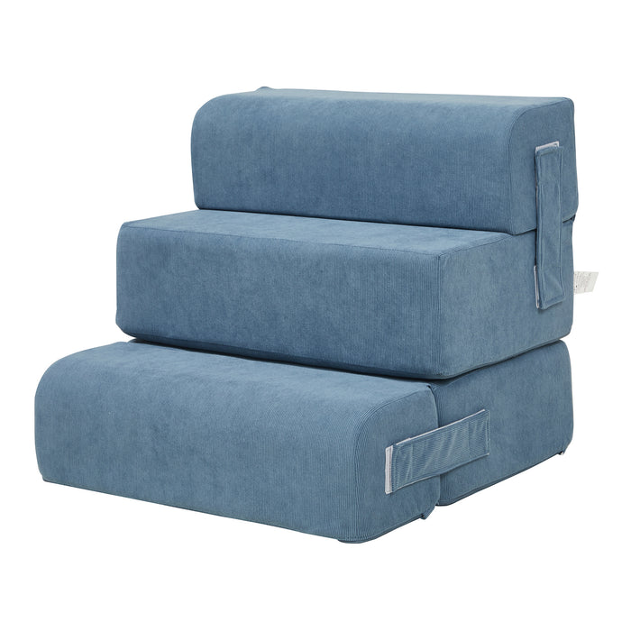 Scaletta Cuccia Modulare Joelerhatra per Animali Domestici in Velluto a Coste - Blu [en.casa]