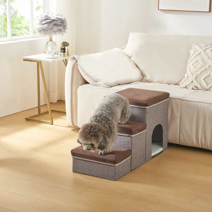 Scala per Cani e Gatti Vojens 3 Gradini con Porticina [en.casa]