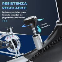 Cyclette da Casa con Resistenza Magnetica, Fitness Cyclette da Camera Professionale con Manubrio e Sella Regolabile, Monitor LCD e Volano 15kg, Supporto Fino a 180kg, Argento Nero