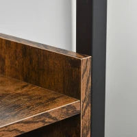 Mobile Portabottiglie Stile Industriale con Cantinetta Vini per 9 Bottiglie e Portacalici, Marrone