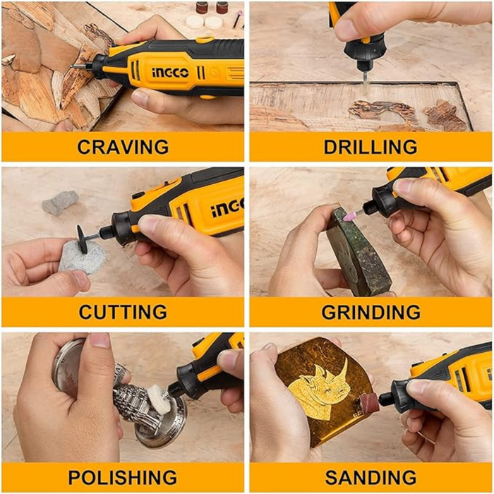 Minismerigliatrice flessibile 130 w + 109 accessori taglio levigatura lucidatura