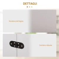 Tavolo da Pranzo Pieghevole Salvaspazio in Legno, 90x60x74cm, Bianco