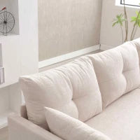 Divano Componibile a L in Velluto, Divano letto reclinabile estraibile convertibile, con sedili contenitore, Beige