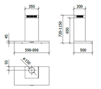 CAPPA LEA PARETE cm 90 - Drydrop â€“ Inox - 800 m3/h