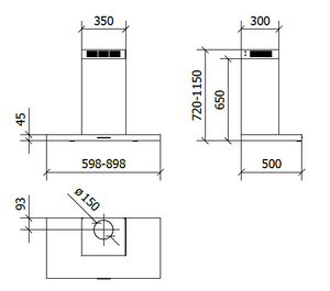 CAPPA LEA PARETE cm 60 - Drydrop â€“ Inox - 800 m3/h