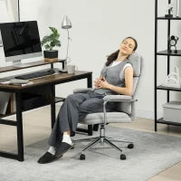 Poltrona da ufficio, sedia da ufficio ergonomica con altezza regolabile, funzione basculante, 62 x 73 x 105-113 cm, grigio