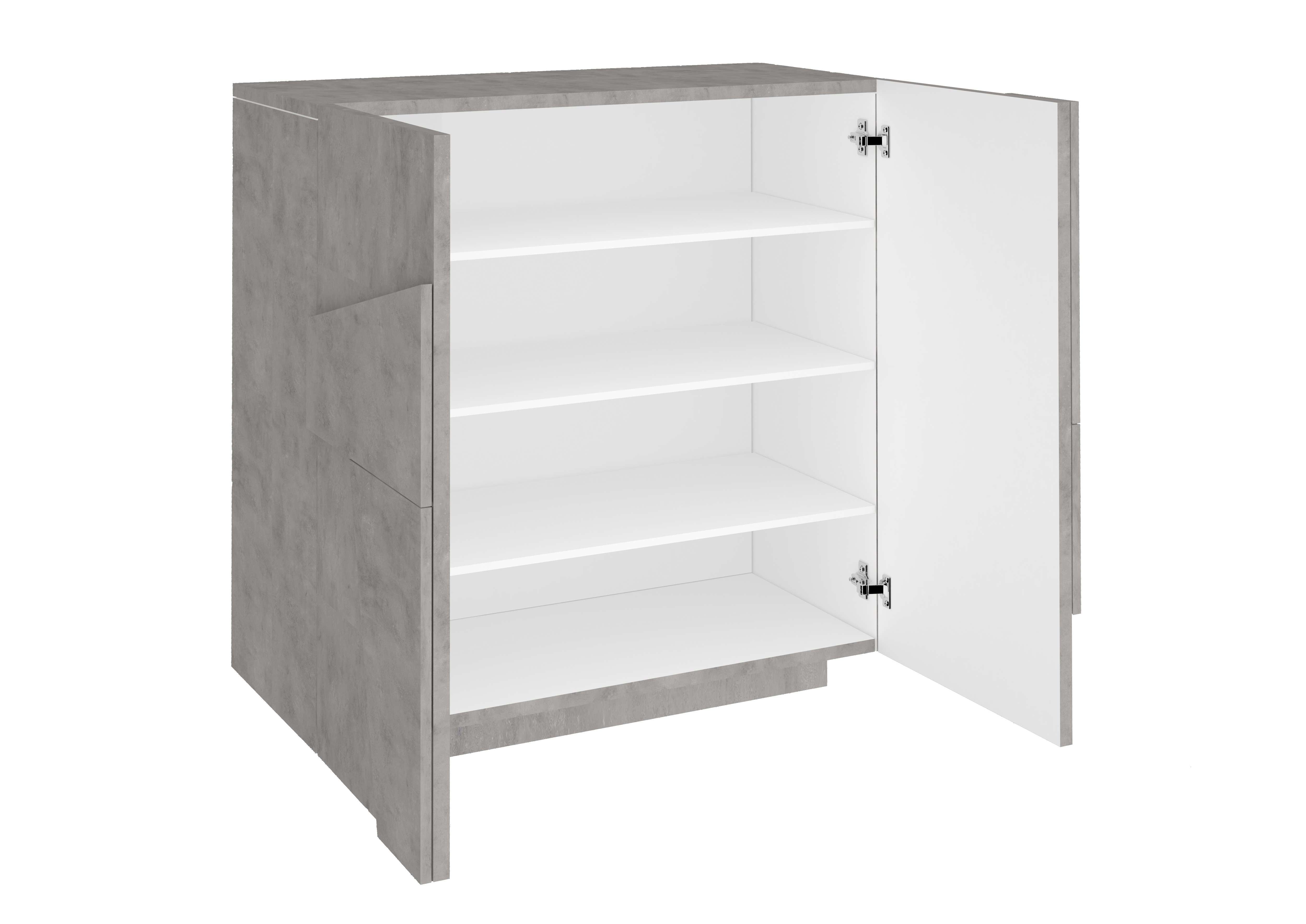 Scarpiera 2 ante L 81.2 x H 86 x P 39.2 cm 16 paia, grigio