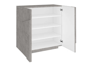 Scarpiera 2 ante L 81.2 x H 86 x P 39.2 cm 16 paia, grigio