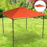 Tetto Di Ricambio 3x3m Arancione per Gazebo da Giardino in Poliestere con Fori di Ventilazione