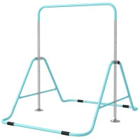Outsunny Barra Fissa per Ginnastica per Bambini, Pieghevole, Altezza Regolabile da 88 a 128 cm, Verde