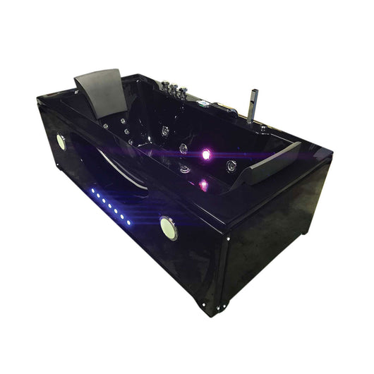 Vasca idromassaggio Nera 180 X 90 cm Cromoterapia 16 getti – Hypnotic