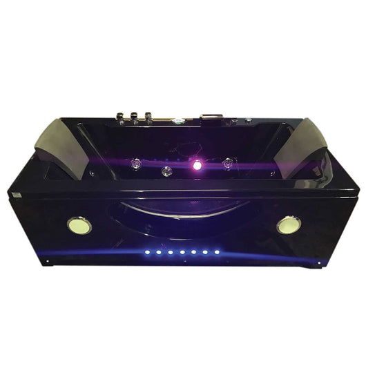 Vasca idromassaggio Nera 180 X 90 cm Cromoterapia 16 getti – Hypnotic