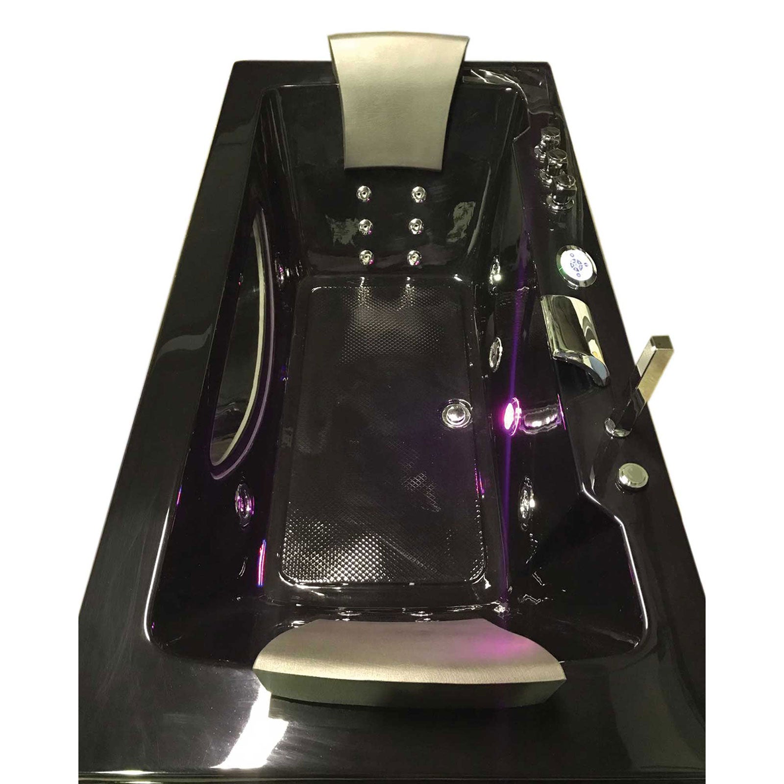 Vasca idromassaggio Nera 180 X 90 cm Cromoterapia 16 getti – Hypnotic