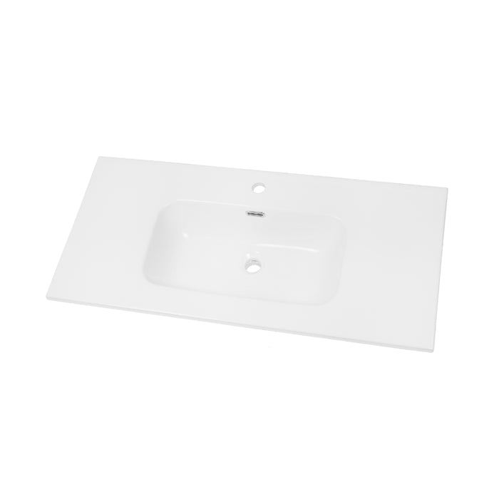 Lavabo ad incasso in ceramica bianco lucido per mobili bagno *** misure 91x46 cm, confezione 1