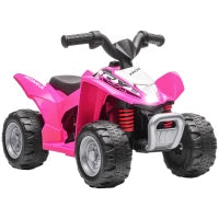 Quad Elettrico per Bambini 18-36 Mesi con Luci LED, Clacson e Pedali, 65.5x38.5x43.5 cm, Rosa
