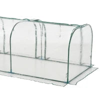 Serra a Tunnel Agricola in PVC con 3 Porte Avvolgibili, Acciaio e PVC Trasparente, 350x100x80cm