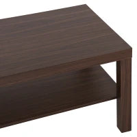 Tavolino da Salotto Rettangolare Classico con Ripiano Portaoggetti in Legno 90×45×44.5cm
