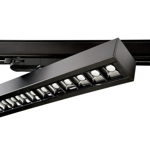 Faretto SPOT track binario trifase LED regolabile da 23W a 32W fascio stretto luce orientabile negozio vetrina 230V NERO 4000K