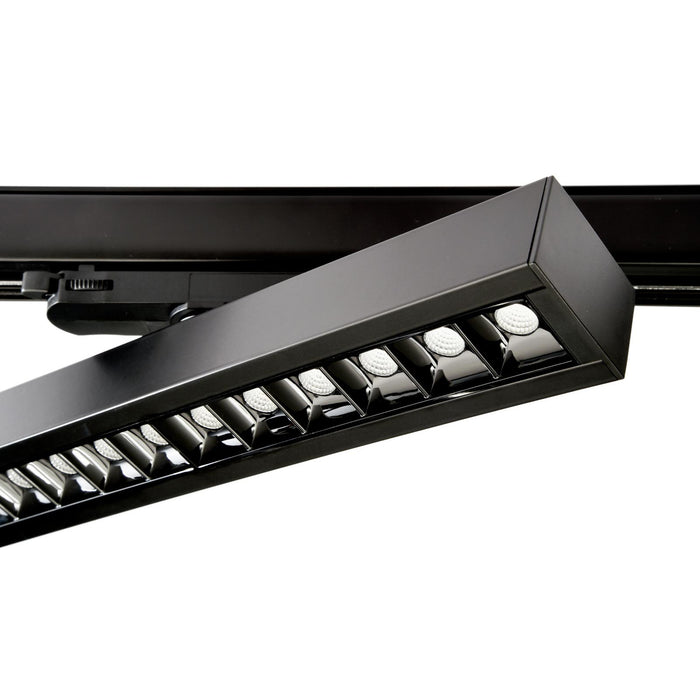 Faretto SPOT track binario trifase LED regolabile da 23W a 32W fascio stretto luce orientabile negozio vetrina 230V NERO 4000K