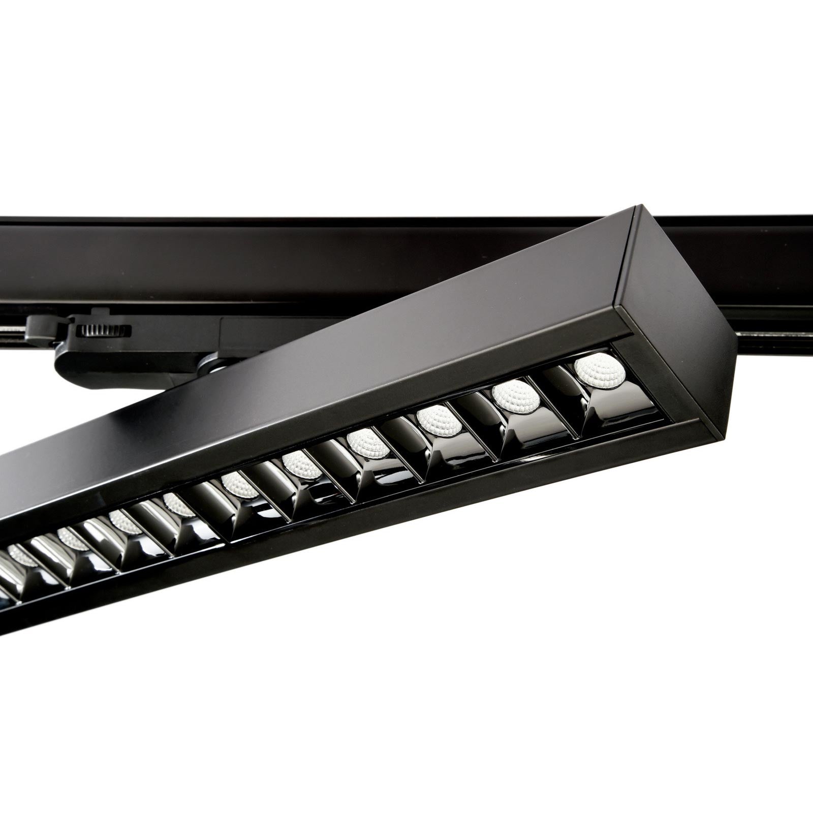 Faretto SPOT track binario trifase LED regolabile da 23W a 32W fascio stretto luce orientabile negozio vetrina 230V NERO 3000K