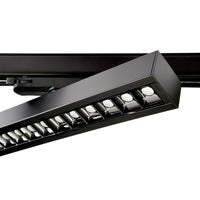 Faretto SPOT track binario trifase LED regolabile da 23W a 32W fascio stretto luce orientabile negozio vetrina 230V NERO 3000K