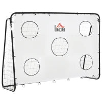 Porta da Calcio per Bambini e Adulti con Rete in PE, in Metallo e Oxford, Bianco e Nero, 240x88x171.5cm