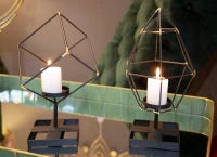 Porta Candela Bright Piramid Cm 15X13X29