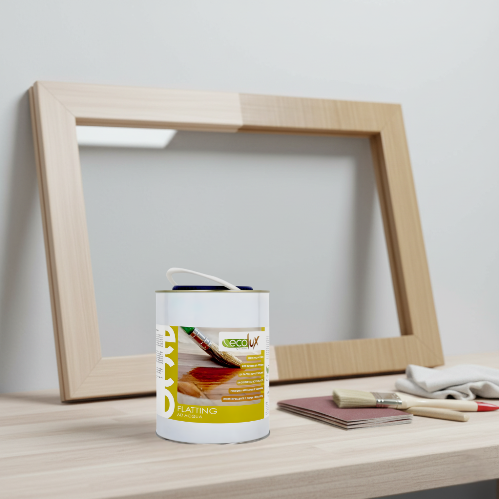 Ecolux flatting ad acqua vernice satinata per legno trasparente *** formato 2.5 lt, confezione 1