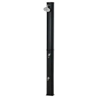 Doccia Solare Esterna 35L, Doccia da Giardino, Spiaggia, Piscina, con Doccetta e Rubinetto, Termometro Integrato, Acqua Fredda e Calda, Max. 55°C, PVC ABS, 17,5l x 14,5l x 216H cm, Nero