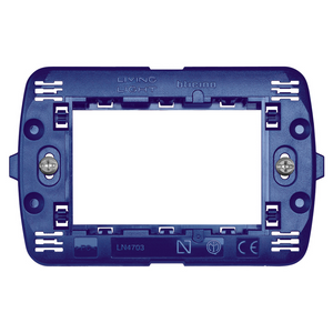 Bticino livinglight supporto plastica blu scatola 3 moduli ln4703
