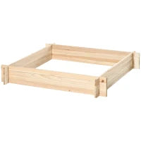 Letto per Orto e Giardino in Legno di Abete, Montaggio Senza Viti, 100x100x16cm