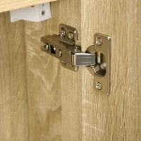 kleankin Mobile da bagno con Specchio e 4 Ripiani interni, in truciolato, 60x15x60cm, color Legno