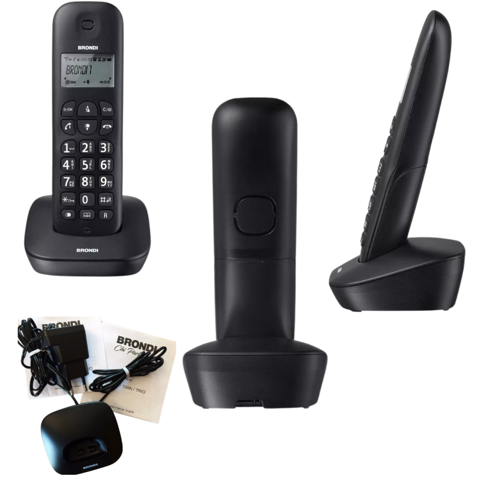 Brondi gala telefono cordless 1880/1900mhz con identificatore di chiamata nero