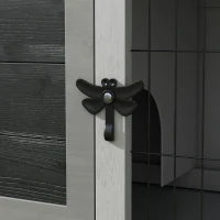 Conigliera Rialzata in Legno da Esterni con Tetto Apribile e Vassoio Estraibile, 84x43x70cm, Grigio