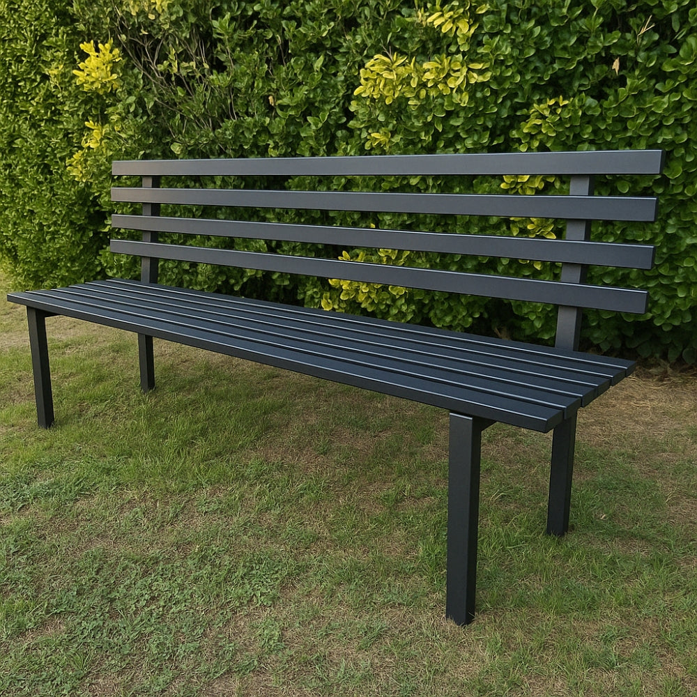 Panchina da giardino modello napoli in acciaio lunghezza 100 cm