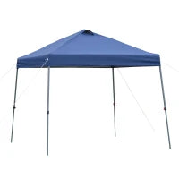 Gazebo Pieghevole 3x3m da Giardino ed Esterno in Metallo e Tessuto Oxford Blu con Borsa da Viaggio e Gambe Regolabile 3 Livelli
