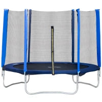 Trampolino Elastico Esterni con Rete di Sicurezza e Pali Imbottiti per Adulti e Bambini, 244x244x205cm