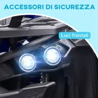 Quad Elettrico per Bambini 3-5 Anni a 12V con Fari e Pedale, in PP e Metallo 100x65x73 cm, Blu