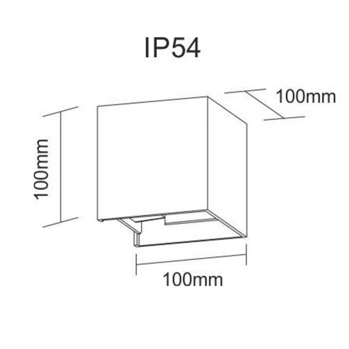 Applique led wall formato cubo colore nero potenza 6,8 watt luce naturale 4000k