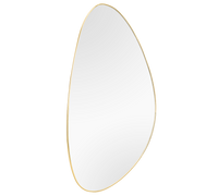 IDONA SPECCHIO FORMA ORGANICA A PARETE CON BORDO METALLO ORO