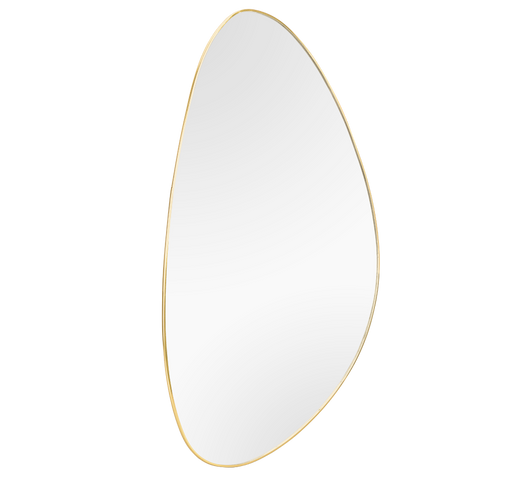 IDONA SPECCHIO FORMA ORGANICA A PARETE CON BORDO METALLO ORO