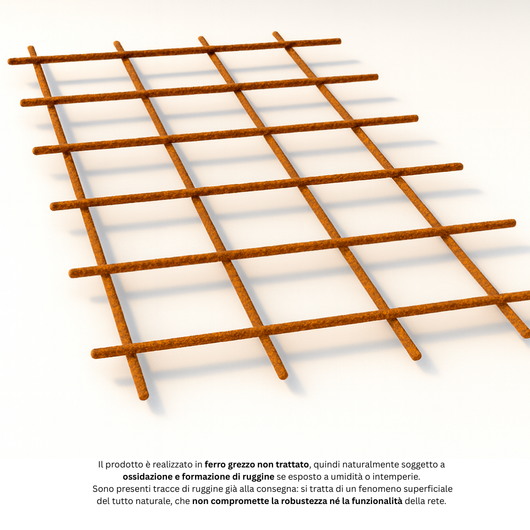 Rete elettrosaldata edilizia ferro grezzo Ø 5 mm maglia 20x20 cm foglio 1,5x1 m