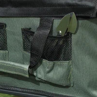 Carrello da Giardino da 72L Pieghevole con Pannello Apribile, in Acciaio e Poliestere, 114x46x65-92 cm, Verde