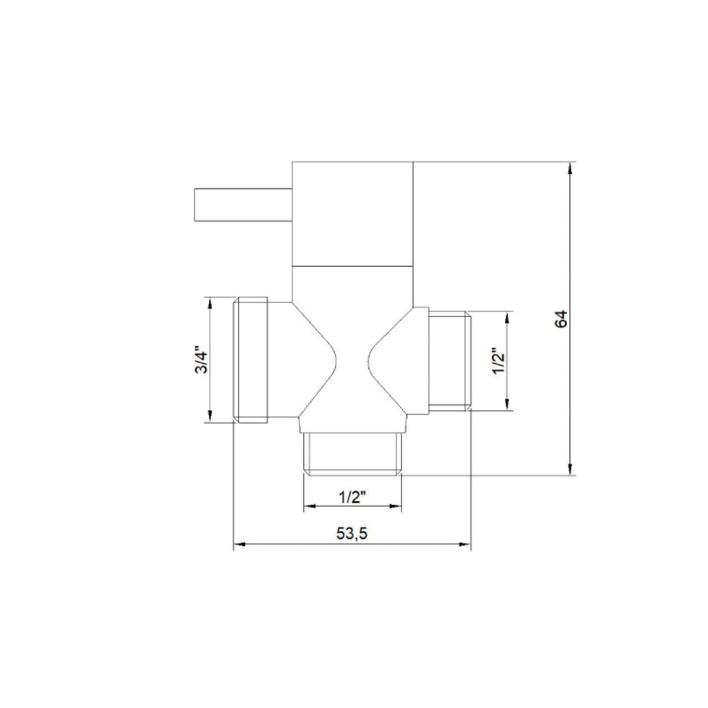 Deviatore colonna doccia ottone cromato universale cromato adattatore