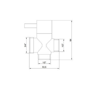 Deviatore colonna doccia ottone cromato universale cromato adattatore