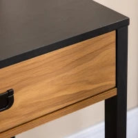 Scrivania per Camera e Ufficio con Cassetto Stile Industriale, 110x50x76cm, Noce e Nero