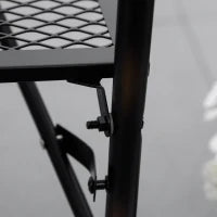 Tavolo da Ringhiera Pieghevole e Regolabile in Metallo, 60x60x57-72cm, Nero