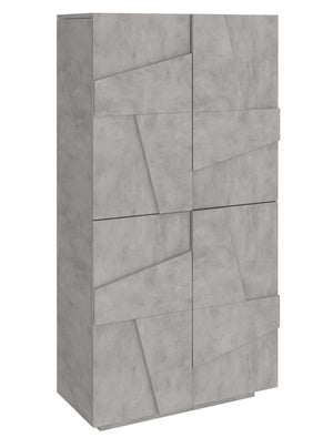 Scarpiera 4 ante L 81.2 x H 167.6 x P 39.2 cm 32 paia, grigio