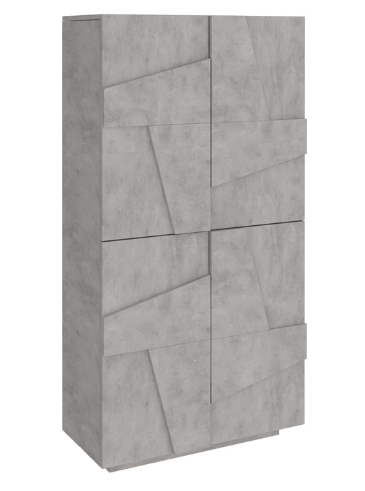 Scarpiera 4 ante L 81.2 x H 167.6 x P 39.2 cm 32 paia, grigio