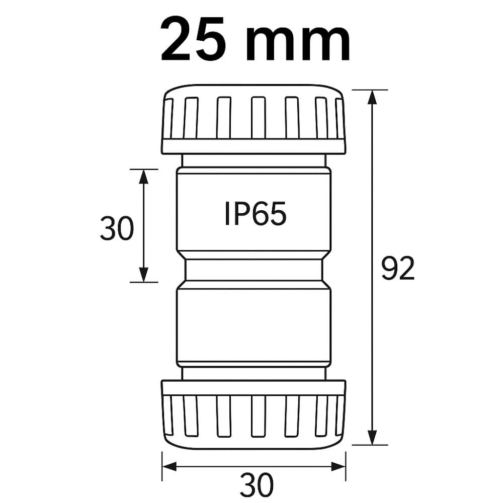 Faeg raccordo tubo rigido manicotto ip65 vari diametri tecnopolimero grigio *** diametro 25 millimetri, confezione 1